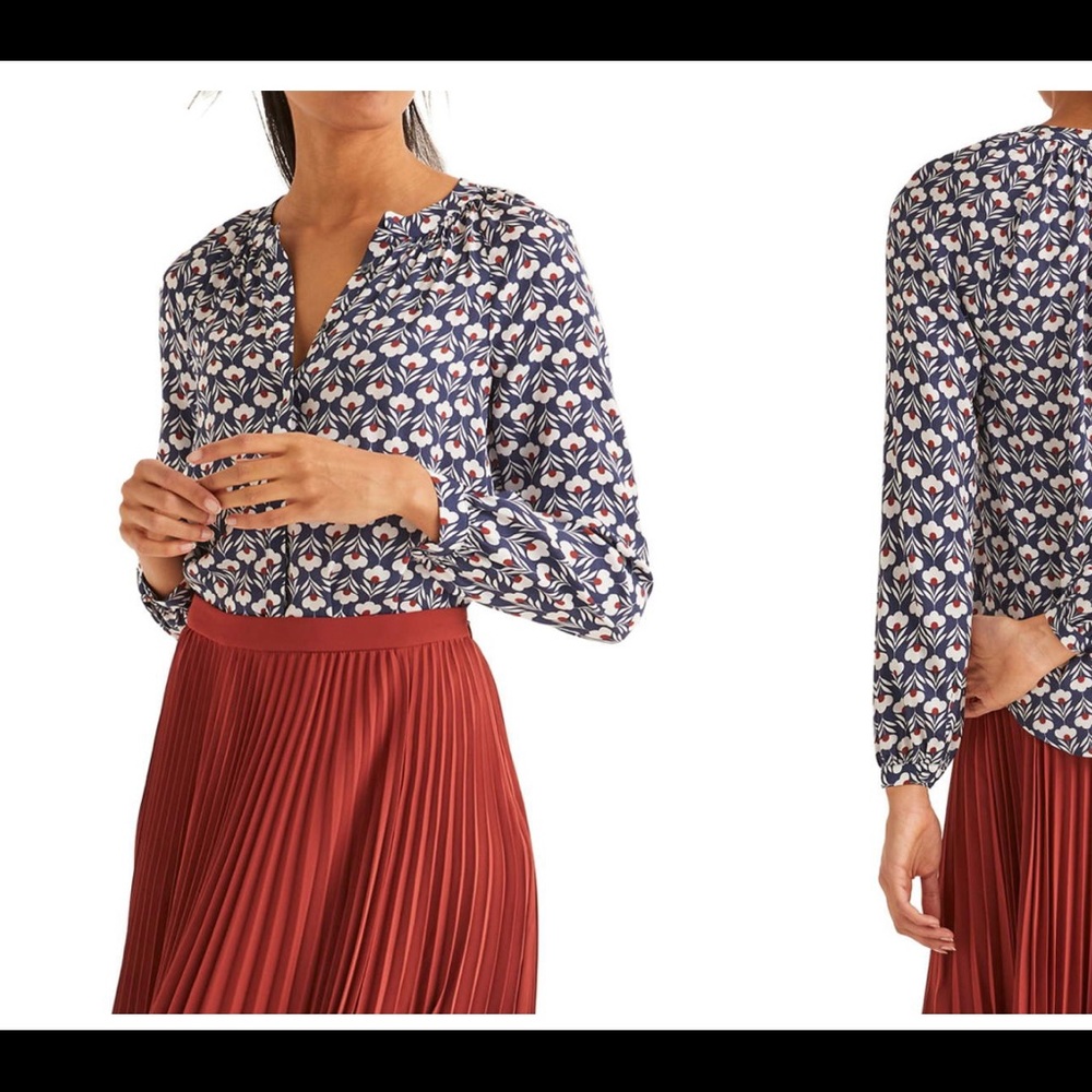 Boden Paris Print Blouse